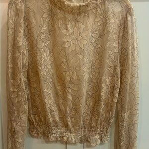 Chic Lace Women's Blouse in Cream coquette quiet luxury feminine pretty classic